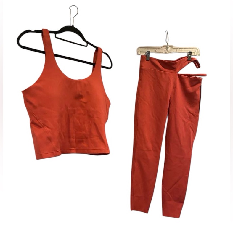 Nwt Lululemon Leggings And Tank Set Desert Red Size 10/14